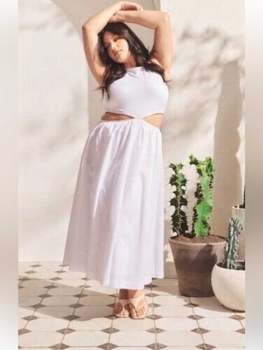 Abercrombie & Fitch White Midi Cutout Dress size XS